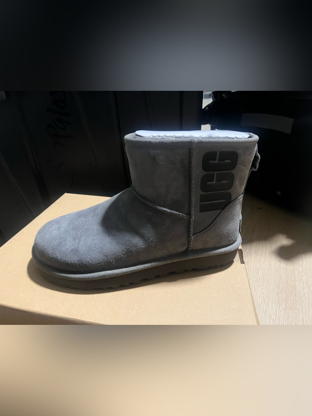 UGG Short Suede Bootie in Gray